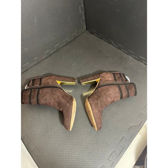 Kate Spade Suede‎ Ankle Boots Booties Heeled Brown Womens Designer Size 7.5B - Picture 3 of 7